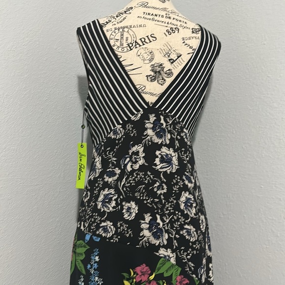 Sam Edelman Sleeveless Mixed Media Botanical/Striped Maxi Dress 6 - Picture 12 of 14